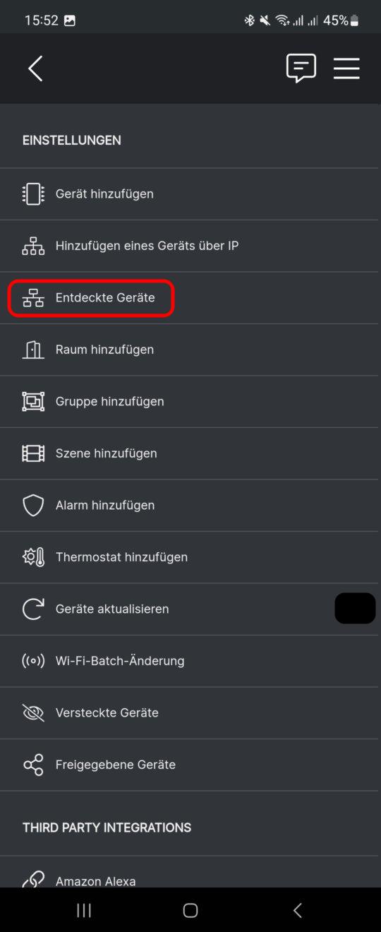 Entdeckte Geräte